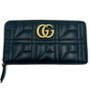 Gucci GG Marmont Matlasse Chevron Pearly Apollo Black Wallet Italy Box New