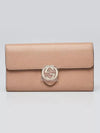 Gucci Interlocking GG Camelia Soft Leather Wallet Marmont Light Beige Italy NEW
