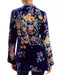 Johnny Was Bouquet Burnout Nephele Tunic Embroidered Floral Top Shirt Blue NEW
