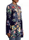 Johnny Was Bouquet Burnout Nephele Tunic Embroidered Floral Top Shirt Blue NEW