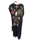 Johnny Was Osaka Relaxed Knit Dress Cotton Floral Embroidery Stripe Black M NEW