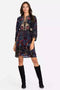 Johnny Was Clara Burnout Leda Button Top Floral Navy Blue Black Velvet Shirt NEW