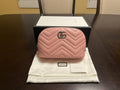 Gucci Marmont GG Logo Pink Pouch Clutch Leather Bag Handbag New