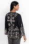 Johnny Was Liona Velvet Kimono Sleeve Dress Flowers Embroidery Black Floral New