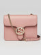 Gucci Soft Pink Dollar Calfskin Interlocking G Leather Shoulder Bag Handbag Italy NEW