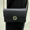 Gucci GG Black Crossbody Handbag Calf Leather Gold Chain Bag Italy New