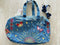 Johnny Was Cara Denim Duffle Tote Jean Blue Embroidery Bag Handbag Purse New