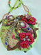 Mary Frances Damsel In Flight Hard Zip Novelty Bag Green Bead Handbag Purse NEW