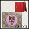 Gucci Dog Red 25 GG Card Case Canvas Leather Small Wallet Pink Italy Bosco New