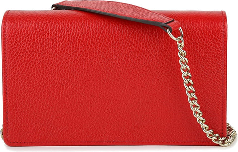 Gucci Soho Red GG Crossbody Wallet Leather Handbag Shoulder Purse Bag Italy NEW