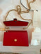 Gucci Red Leather Small Mini Gold Chain Handbag Bag Sylvie Super Web Italy NEW