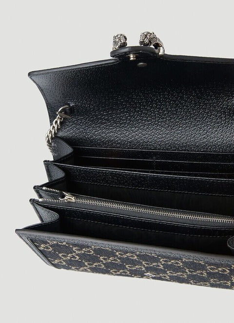 Gucci Dionysus GG Mini Shoulder Bag Cotton Black Denim Handbag Purse Italy NEW