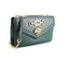 Gucci Rajah Chain Shoulder Bag Leather Medium Gold Dark Green Handbag Vitello NEW