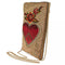 Mary Frances I Love Peace Red Heart Handbag Crossbody Phone Bag Gold Purse NEW