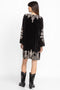Johnny Was Liona Velvet Kimono Sleeve Dress Flowers Embroidery Black Floral New