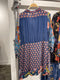 Johnny Was Vember Burnout Gweneth Dress Flowers Velvet Floral Blue New