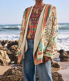 Johnny Was Felix Cozy Sherpa Jacket Floral Long Sleeves Flower Top Cream XXL NEW
