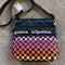 LeSportSac Rainbow Checkers Handbag Zipper Crossbody Bag Pink Yellow Purse NEW