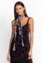 Johnny Was Fall Dance Scarf Flower Silk Tassle Floral Black Pink Grey Large New