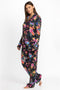 Johnny Was Sognatore Neros Long Sleeve PJ Set Floral Lounge Pajama Black New