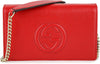 Gucci Soho Red GG Crossbody Wallet Leather Handbag Shoulder Bag Italy New