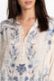 Johnny Was Alessa Tunic Long Sleeves Top Shirt Floral Embroidery Shell White New