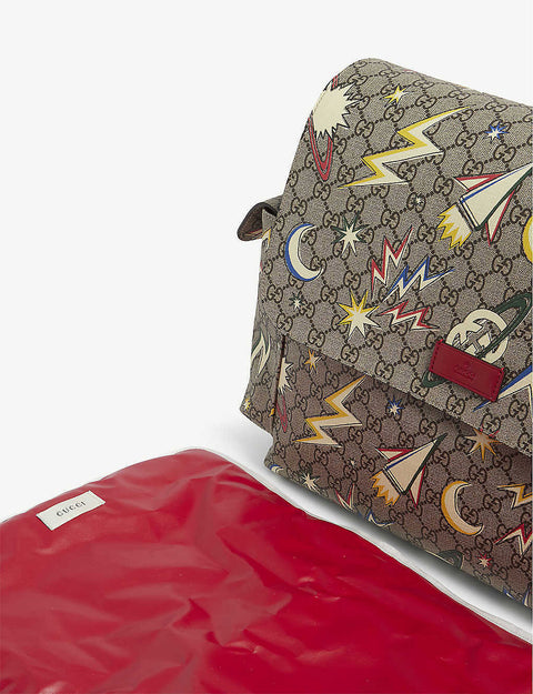 Gucci Supreme Gg Canvas Baby Diaper Changing Bag Italy Grey Handbag Tote NEW