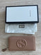 Gucci Soho Leather Camelia Long Wallet Zip Around Large Italy GG Box NEW