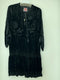 Johnny Was Ivey Velvet Field Tiered Dress Flowers Embroidered Black Floral New