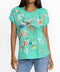 Johnny Was Ceretti Relaxed Tee Flowers Black Floral Bird Cotton shirt New