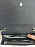 Gucci Soho Black GG Supreme Wallet Gold Italy Leather Handbag Bag Clutch New