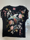 Johnny Was Ceretti Relaxed Tee Flowers Black Floral Bird Cotton shirt New