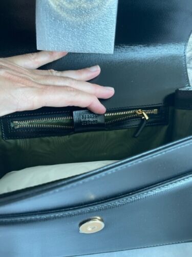 Gucci Black Ring Michel GG Handbag Azalea Calf Leather Gold Bag Italy Purse NEW
