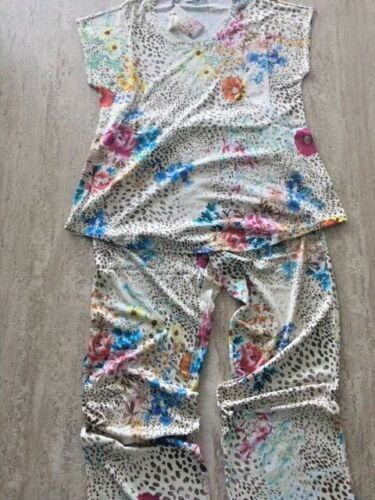 Johnny Was Wildflower Cozy Robe Floral Sleep Wear Home Lounge White Large NEW