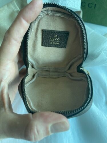 GUCCI GG Disney X Donald Duck Zip Around Marmont Brown Italy Coin Bag Purse NEW