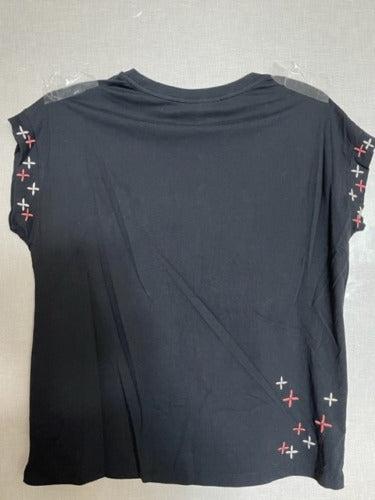 Johnny Was Ceretti Relaxed Tee Special Flower Black Floral Bird Cotton Shirt Top NEW