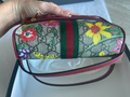 Gucci Ophidia Red Flora Small Camera Leather Canvas Flower Handbag Bag Italy New