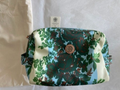 Tory Burch Floral Virginia Large Cosmetic Case White Green Tori Handbag Bag New