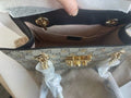 Gucci Bee Padlock Shoulder Bag Beige Ebony Small GG Supreme Leather Handbag New