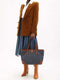 Gucci Ophidia GG Jacquard Denim Blue Brown Tote Bag Italy Leather Handbag New