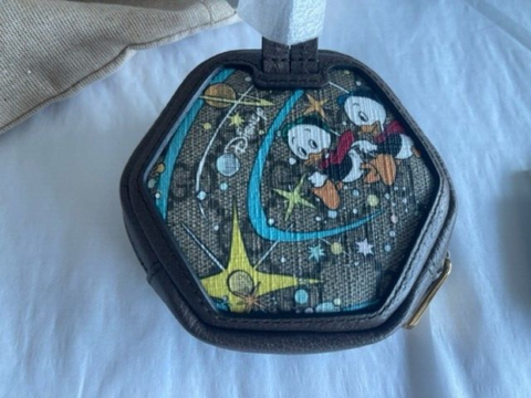 GUCCI GG Disney X Donald Duck Zip Around Marmont Brown Italy Coin Bag Purse NEW