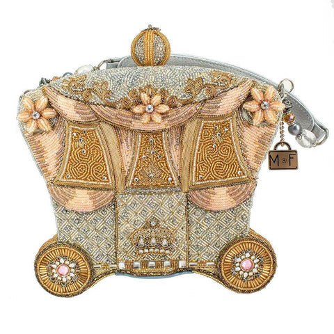 Mary Frances Royal Ride Gold Winter Fairy Carriage Disney Beaded Handbag Bag New