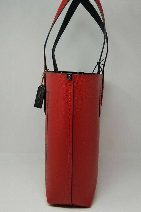 Coach Disney Mickey Mouse X Keith Haring Highline Tote Bag Leather Handbag Red NEW