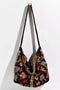 Johnny Was Taline Velveteen Tote Coffee Bean Brown Velvet Bag Handbag Hobo NEW