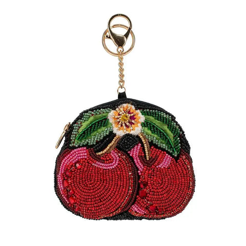 Mary Frances Wild Cherry Fruit Spring Beaded Handbag Bag Cherries Purse Red NEW