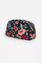 Johnny Was Lissa Cotton Make Up Bag Velvet Cosmetic Case Handbag Purse Blue NEW