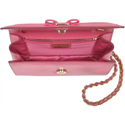 Salvatore Ferragamo Ginny Mini Leather Bag Fuchsia Pink Crossbody Handbag Purse NEW