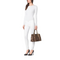 MICHAEL KORS Cynthia Medium Brown Python Embossed Leather Shoulder Bag Purse New