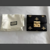 Gucci Calfskin Bee Star Print Padlock Purse Bag Leather Black Gold Wallet New