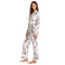 Johnny Was Carly Dreamer Ivory White PJ Set Floral Home Lounge Sleepwear 2 pc L NEW